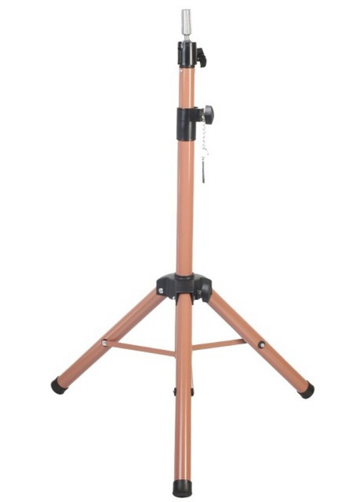 Kuaför Eğitim Mankeni İçin Metal Tripod - Simli Gold + Taşıma Ça - Görsel 5