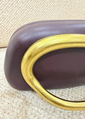 Kahverengi gold Tokalı Kadın Portföy Çanta - Görsel 5