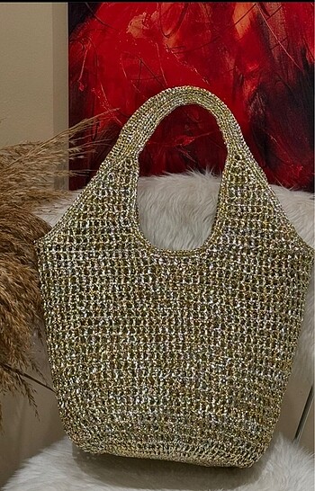 Prada file metalik ip çanta