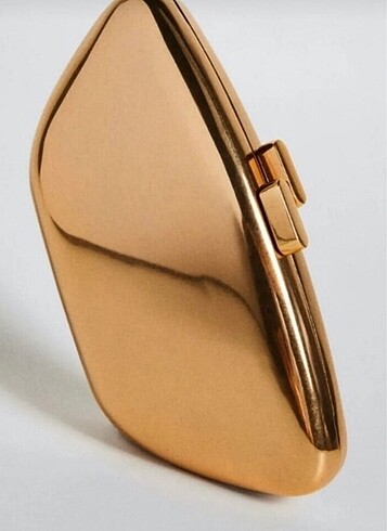 Mango Mango Altın metal kutu gold çanta