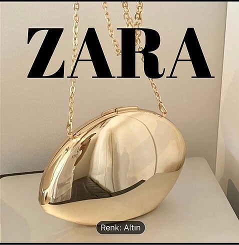 Zara mango altın gold kutu çanta