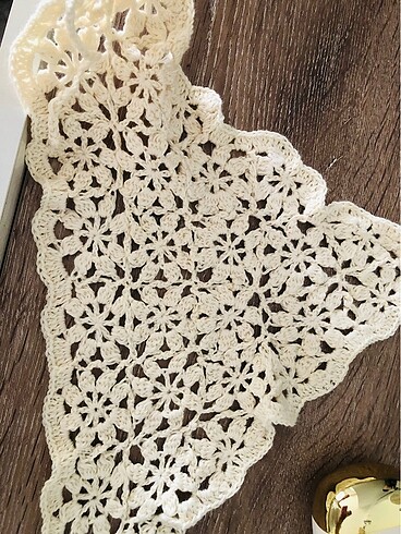 Beden beyaz Renk Zara kroşe örgü bandana #zara