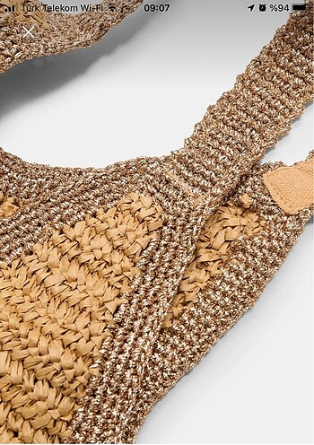 Beden camel Renk Stradivarius hasır kol çantası simli #stradivarius
