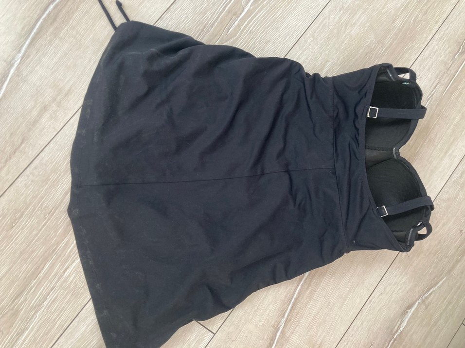 Drapeli Siyah Strappy Midi Mayo - Görsel 4