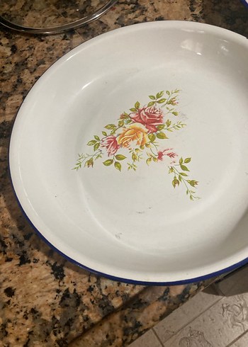 Çiçek Desenli Beyaz Tabak - Görsel 3