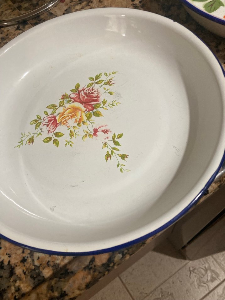 Çiçek Desenli Beyaz Tabak - Görsel 2