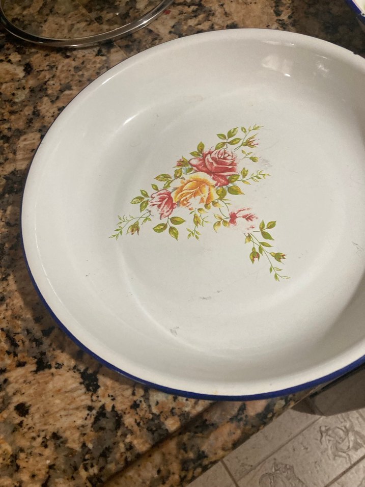 Çiçek Desenli Beyaz Tabak - Görsel 3