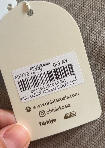 3 Ay Beden kahverengi Renk Nakışlı Bohem Uzun Kollu Body 3 adet