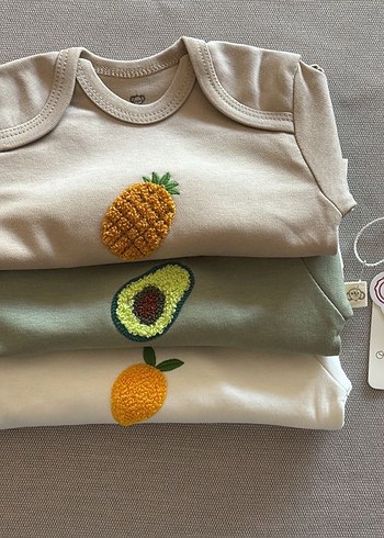 Nakışlı Bohem Uzun Kollu Body 3 adet