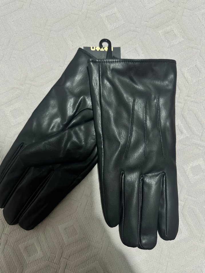 Klasik Siyah Deri Kadın Biker Eldiveni - Görsel 3