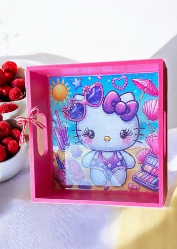 Diğer Renkli Hello Kitty Desenli Çocuk Tepsisi