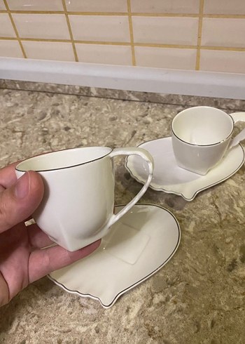 Beyaz Kulplu İkili Fincan takımı - Görsel 2