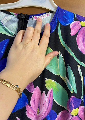 Çiçek Desenli Uzun Bohem Elbise - Görsel 3