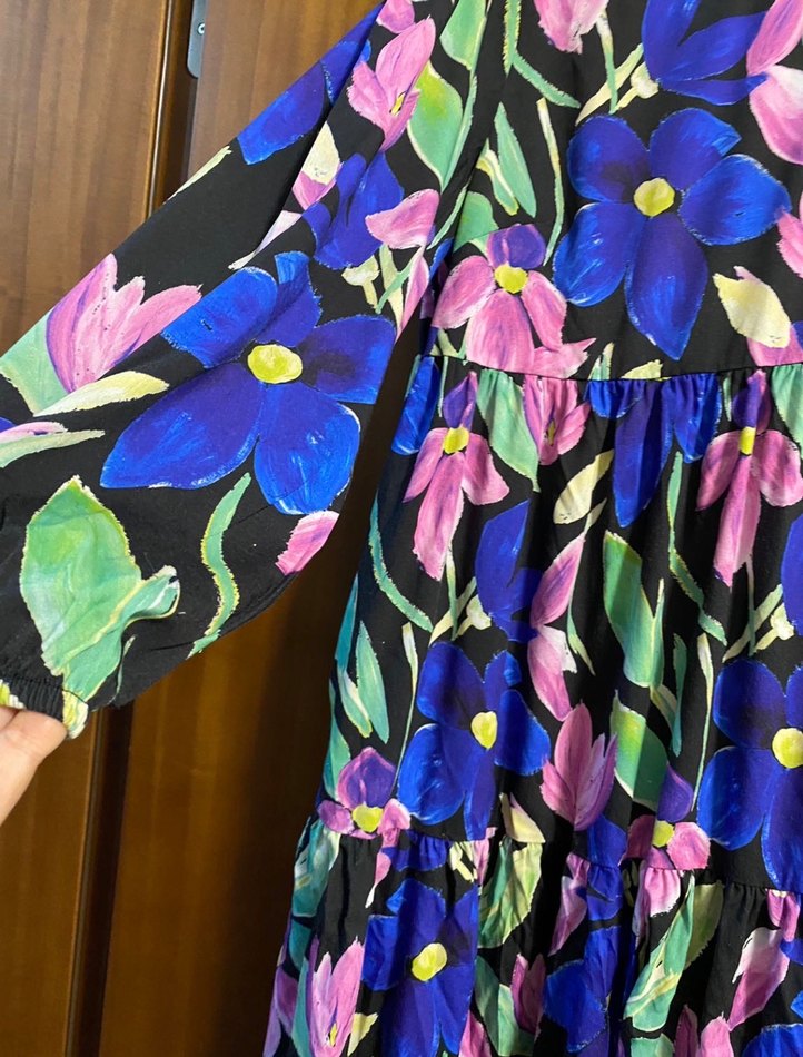 Çiçek Desenli Uzun Bohem Elbise - Görsel 2