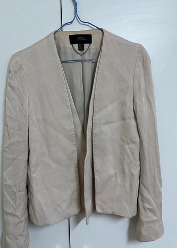 Bej Kadın Keten Blazer Ceket - Görsel 3