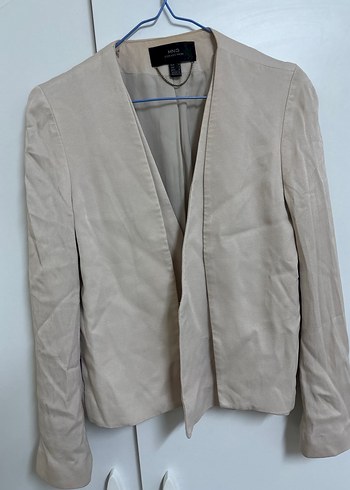 Bej Kadın Keten Blazer Ceket - Görsel 2