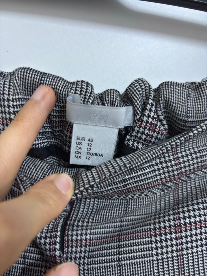 Kemerli Gri Ekose Kumaş Pantolon - Görsel 2