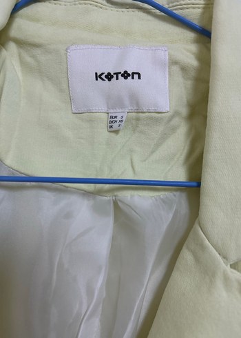 Sarı Düğmeli Keten Kadın Blazer - Görsel 3