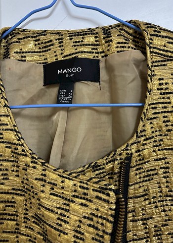 Sarı Kadın Midi Ceket Fermuarlı - Görsel 2