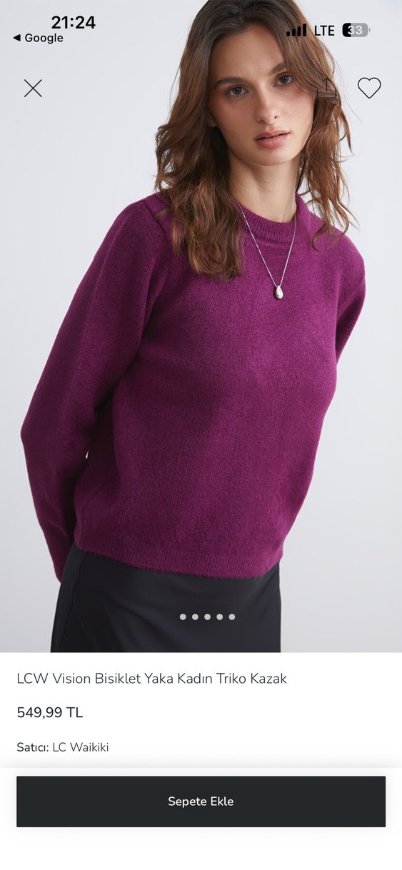 Kadın Mor Kazak - Görsel 3