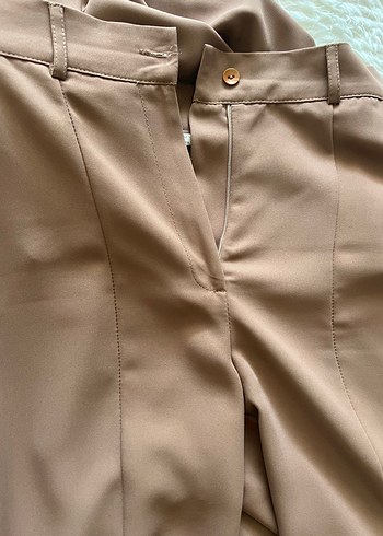 Diğer Kahverengi Uzun Kollu Düğmeli Blazer Pantolon Takım