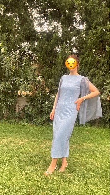 Zara Midi mavi elbise
