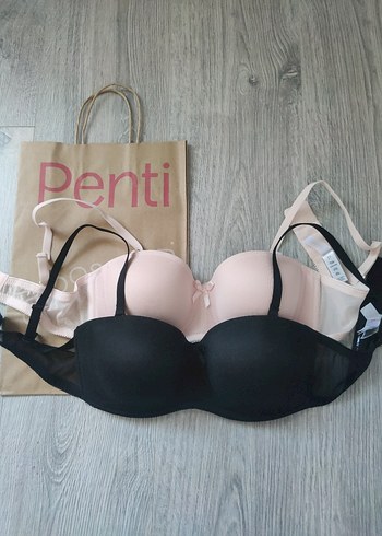 Penti Lotus Pudra ve Siyah 80 B Sütyen