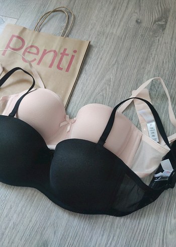 Penti Penti Lotus Pudra ve Siyah 80 B Sütyen