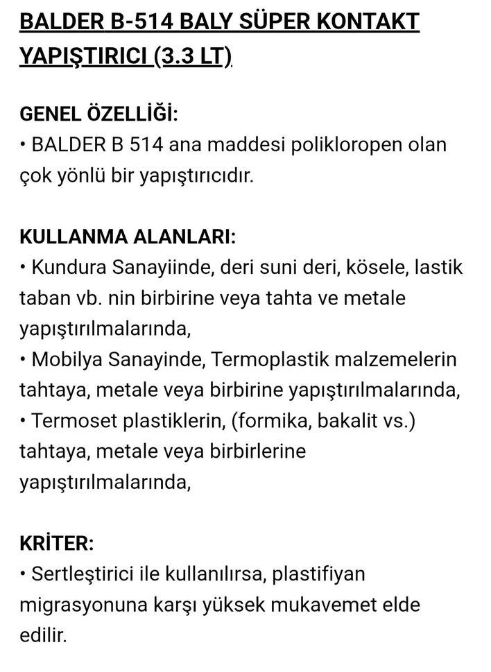 Balder B 514 İnce Kontakt Yapıştırıcı - Görsel 5