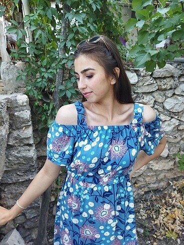 Diğer Midi boy çiçekli yazlık elbise
