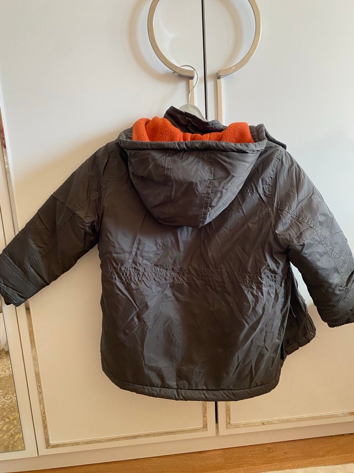 Erkek Çocuk Kemerli Gri Mont - Görsel 3