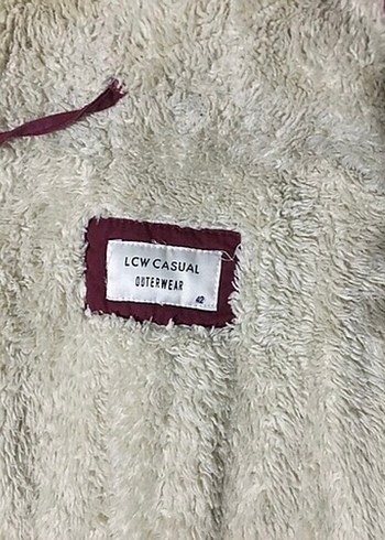 Bordo Kapüşonlu Kadın Mont Peluş Detaylı - Görsel 4