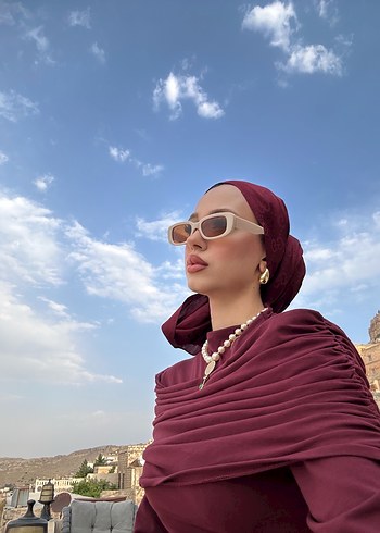 Bordo büzgülü elbise