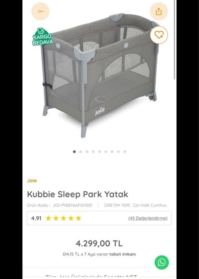 Joie kubbie sleep park yatak - Görsel 5
