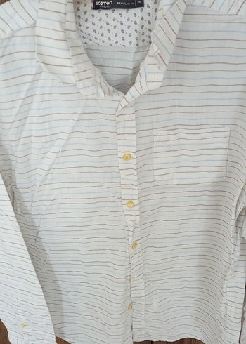 Erkek Beyaz Keten Uzun Kollu Gömlek - Görsel 2