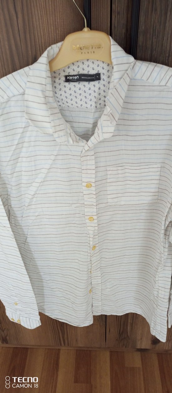 Erkek Beyaz Keten Uzun Kollu Gömlek - Görsel 2