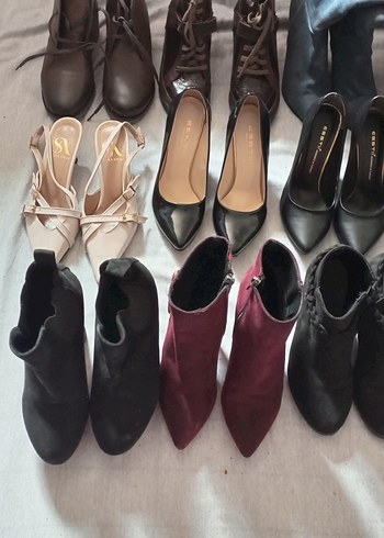 Diğer Bordo Deri Stiletto Topuklu Kadın Ayakkabı