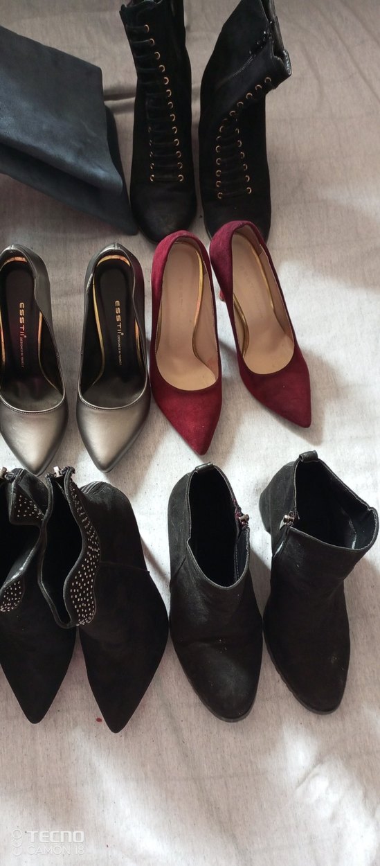 Bordo Deri Stiletto Topuklu Kadın Ayakkabı - Görsel 4