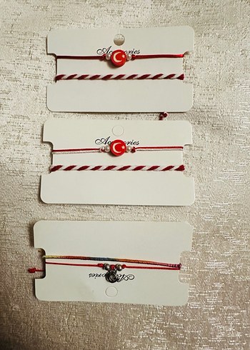 Fimo Türk bayrağı bileklik