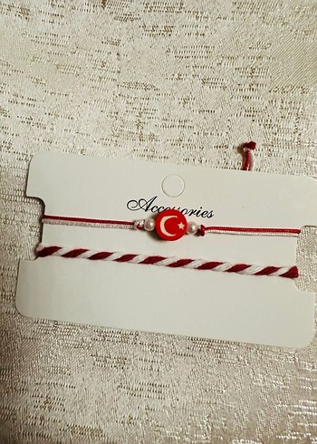 Beden kırmızı Renk Fimo Türk bayrağı bileklik