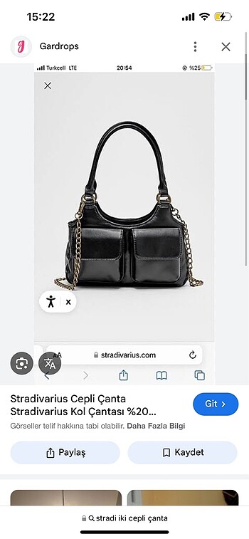 stradivarius siyah çanta
