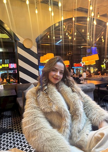 Zara Kahverengi Uzun Suni Kürk Mont