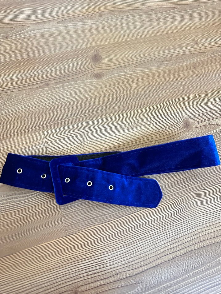 Koyu Mavi Süet Kemer - Görsel 2