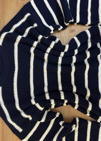 Çizgili Örgü Kadın Kazak - Görsel 4