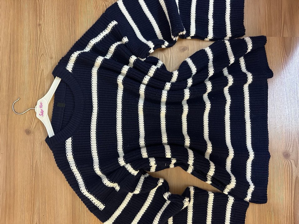 Çizgili Örgü Kadın Kazak - Görsel 4