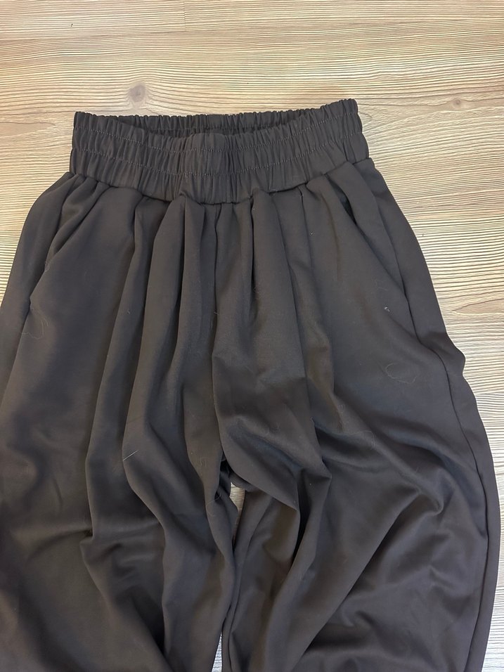 Dökümlü kahverengi Kadın Pantolon - Görsel 2