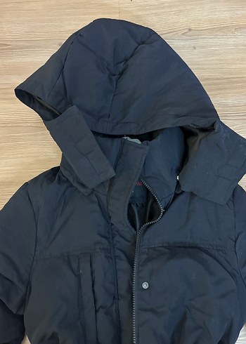 Kemerli Siyah Kadın Kışlık Mont - Görsel 3