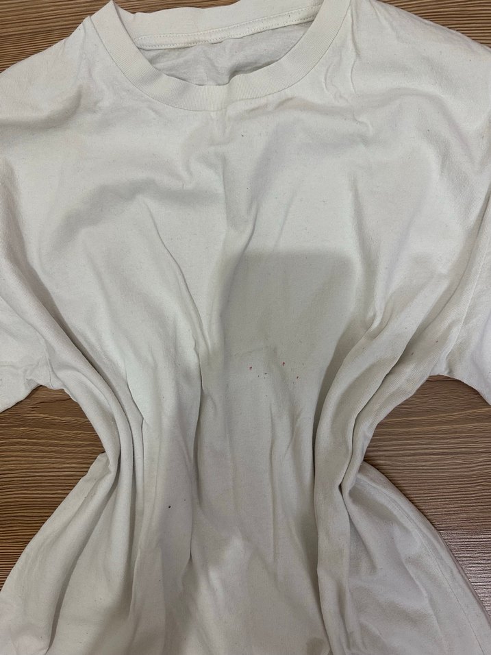 Kadın Beyaz Keten Kısa Kollu Tişört - Görsel 2