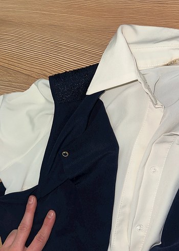 Düğmeli Koyu Midi Kadın gömlek Yelek - Görsel 5