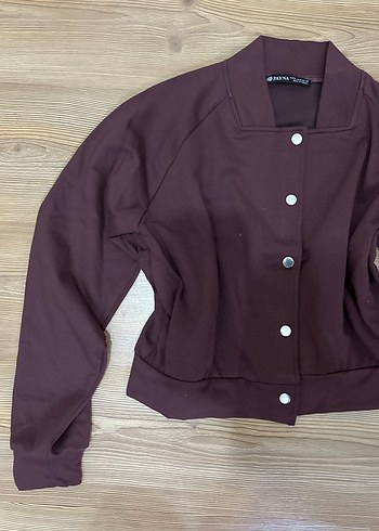 Bordo Düğmeli Kadın Ceket - Görsel 2